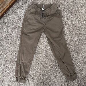 Boys Olive Brown Jogger Pants - Unbranded
